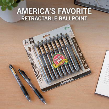 retractable click design (no caps to lose) on the ballpoint pens
