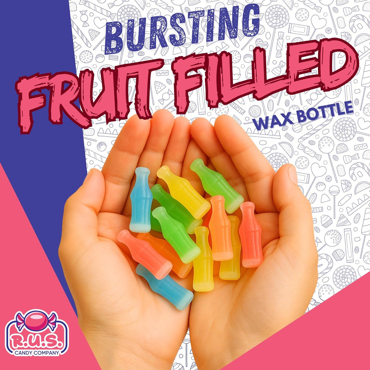 Retro Wax Bottle Sweets – 1/2 Lb Nostalgic Care Package Gift for College Dorms and Office Desk Drawers