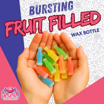 Retro Wax Bottle Sweets – 1/2 Lb Nostalgic Care Package Gift for College Dorms and Office Desk Drawers