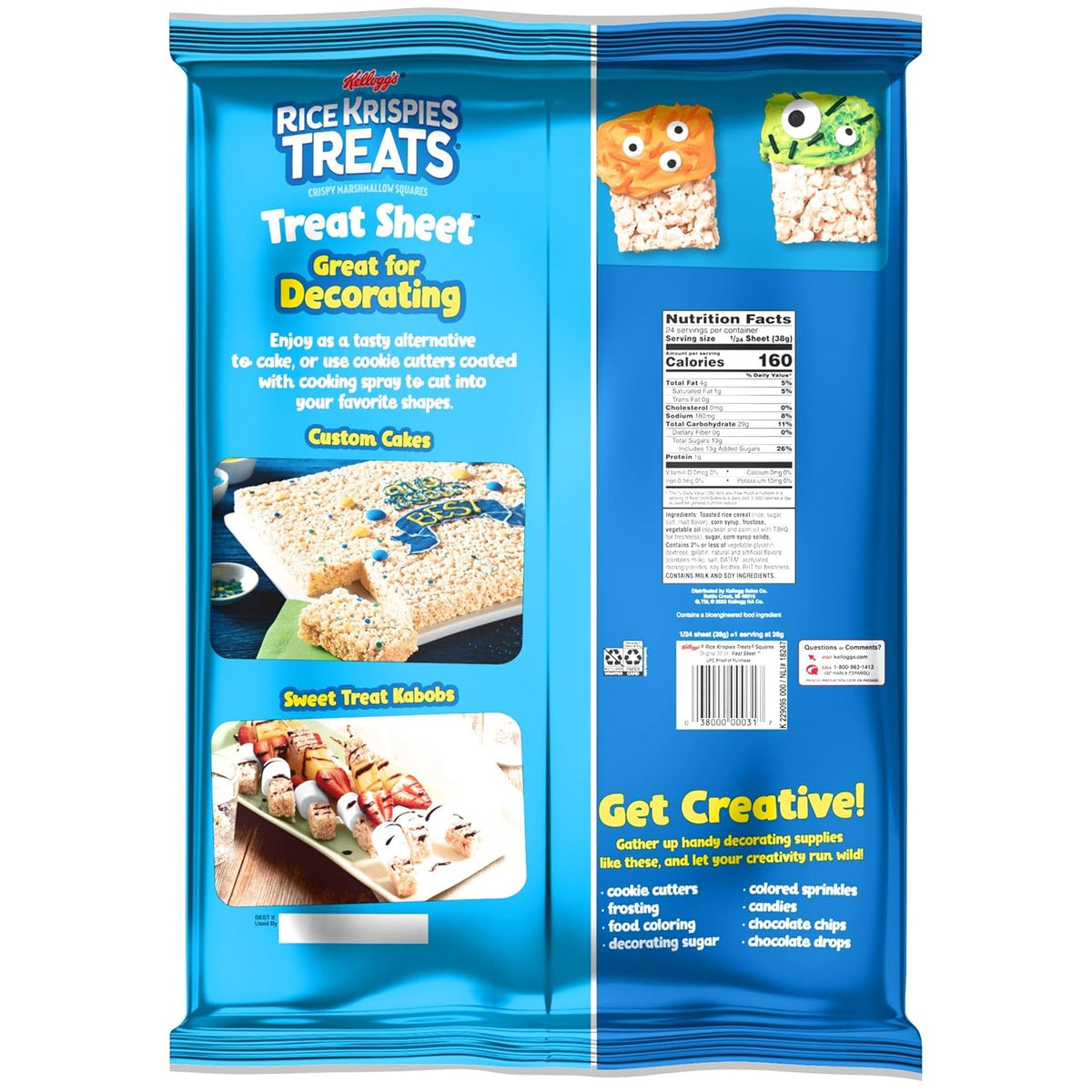 Rice Krispies Treats Marshmallow Sheet – Quick No-Bake Base for Bake Sale and Potluck Prep, 32oz