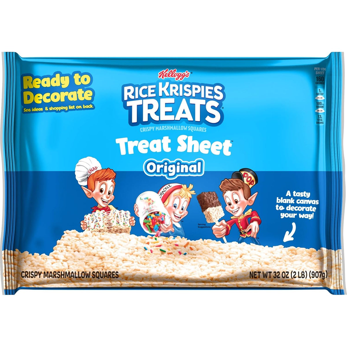 Rice Krispies Treats Marshmallow Sheet – Quick No-Bake Base for Bake Sale and Potluck Prep, 32oz