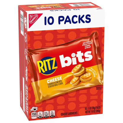 RITZ Bits Cheese Cracker Sandwiches – Kid-Approved Lunchbox Filler, Bulk 1-oz Snack Packs