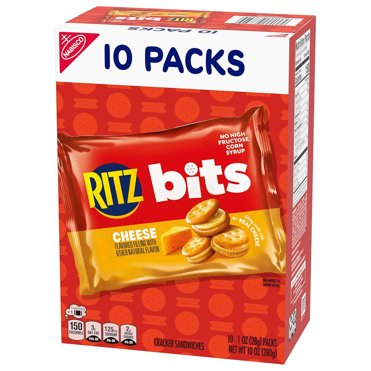 RITZ Bits Cheese Cracker Sandwiches – Kid-Approved Lunchbox Filler, Bulk 1-oz Snack Packs