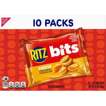 RITZ Bits Cheese Sandwich Crackers – Travel Snack Packs for Road Trips, Commuter Bags and Airport Layovers