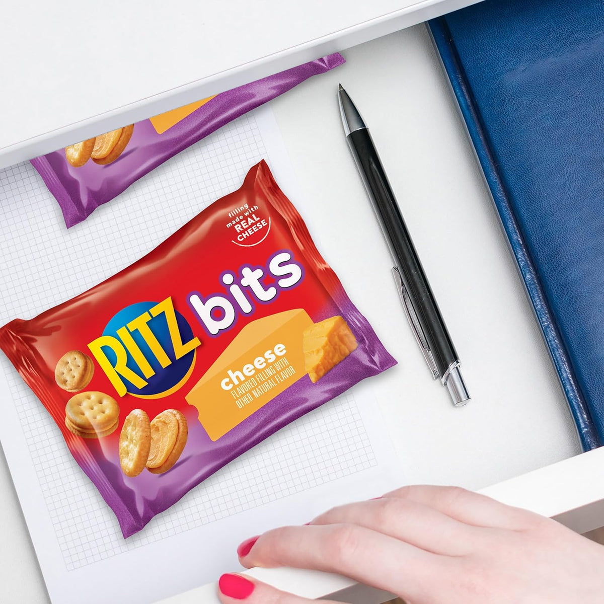 RITZ Bits Cheese Sandwich Crackers – Travel Snack Packs for Road Trips, Commuter Bags and Airport Layovers