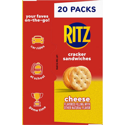 RITZ Cheese Sandwich Crackers, Office Desk Drawer Snack for Between-Meal Focus Breaks