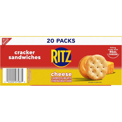 RITZ Cheese Sandwich Crackers, Office Desk Drawer Snack for Between-Meal Focus Breaks