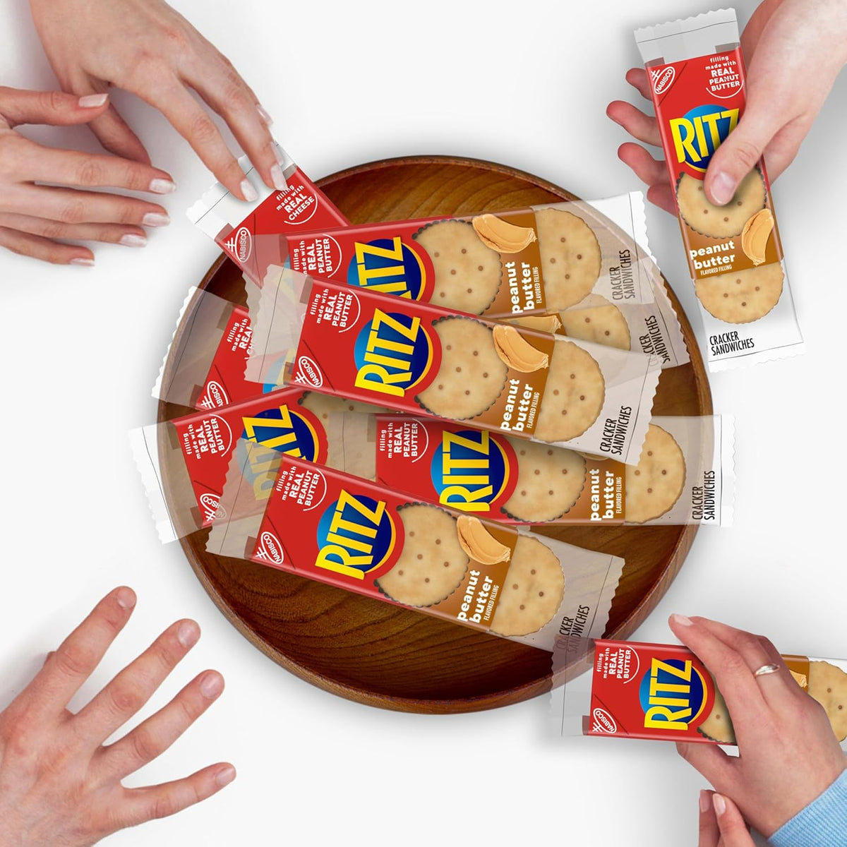 RITZ Peanut Butter Sandwich Crackers – Individually Wrapped Kids Snacks for Lunchboxes and Playdates