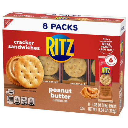 RITZ Peanut Butter Sandwich Crackers – Individually Wrapped Kids Snacks for Lunchboxes and Playdates