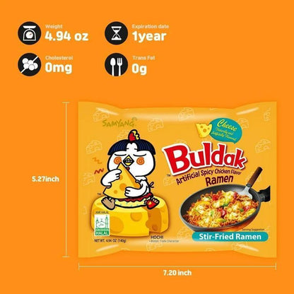 Samyang Buldak Korean Spicy Noodle – Shared Apartment Pantry Staple for Gen Z Spice Lovers, Bulk 5 Pack Halal Instant Ramen