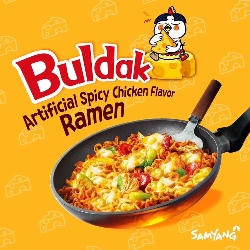 Samyang Buldak Korean Spicy Noodle – Shared Apartment Pantry Staple for Gen Z Spice Lovers, Bulk 5 Pack Halal Instant Ramen