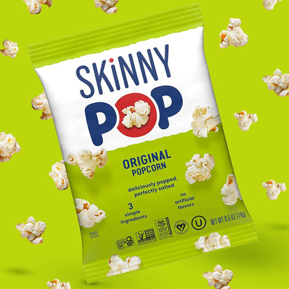 SkinnyPop Popcorn Variety Pack – Nut-Free Classroom Party Snack for Kids' Snack Bowls, 40ct