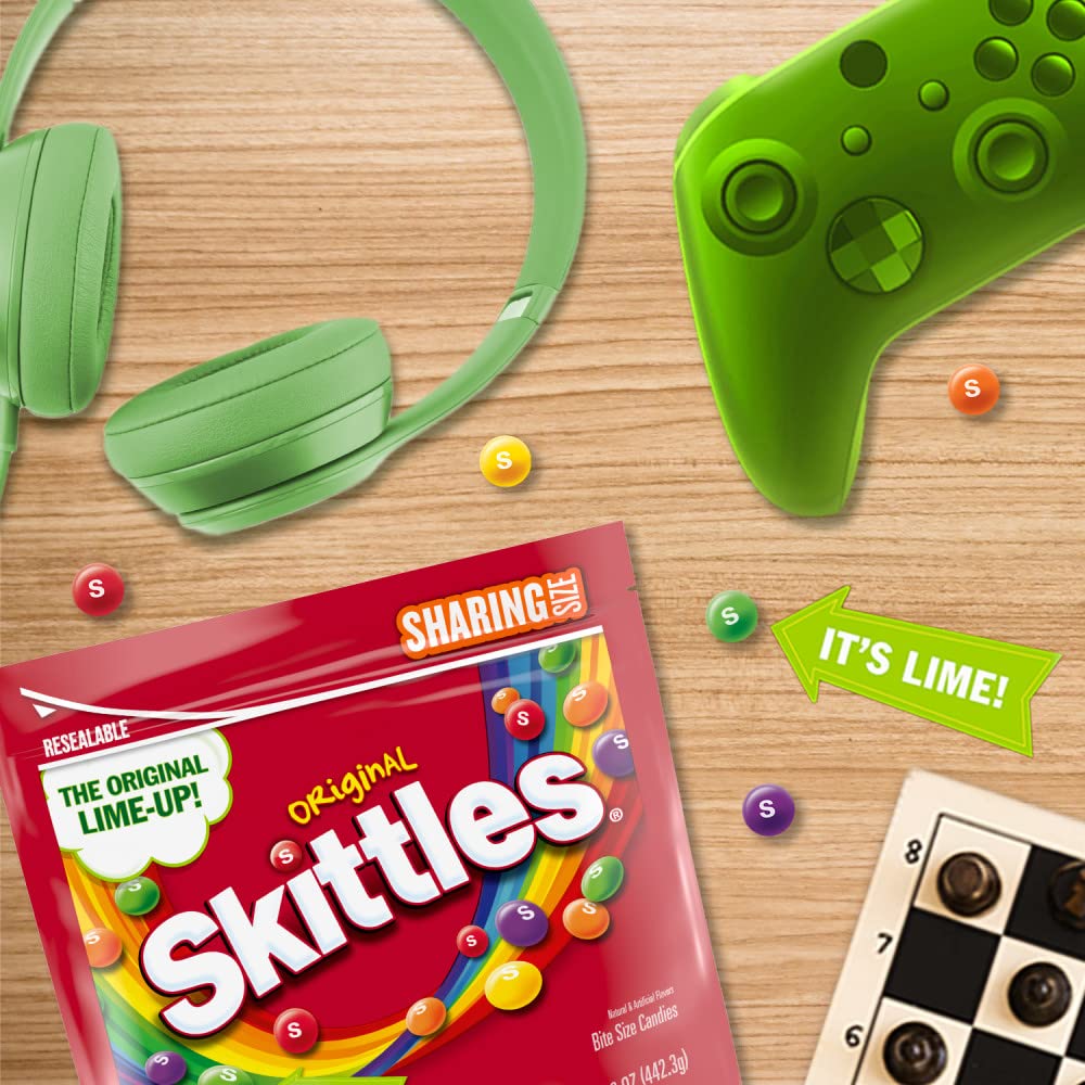 Skittles Original Five-Flavor Candy, 15.6 oz Bulk – Rainbow Candy Buffet Jar Filler for Celebrations