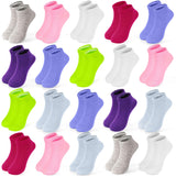 ZERULETS Kids Socks – Toddler to Tween Ankle Socks for Playroom and Preschool, 20-Pair Pack
