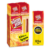 Slim Jim Original Snack Sticks & Cheddar – No-Refrigeration Protein for Campsite Lunches