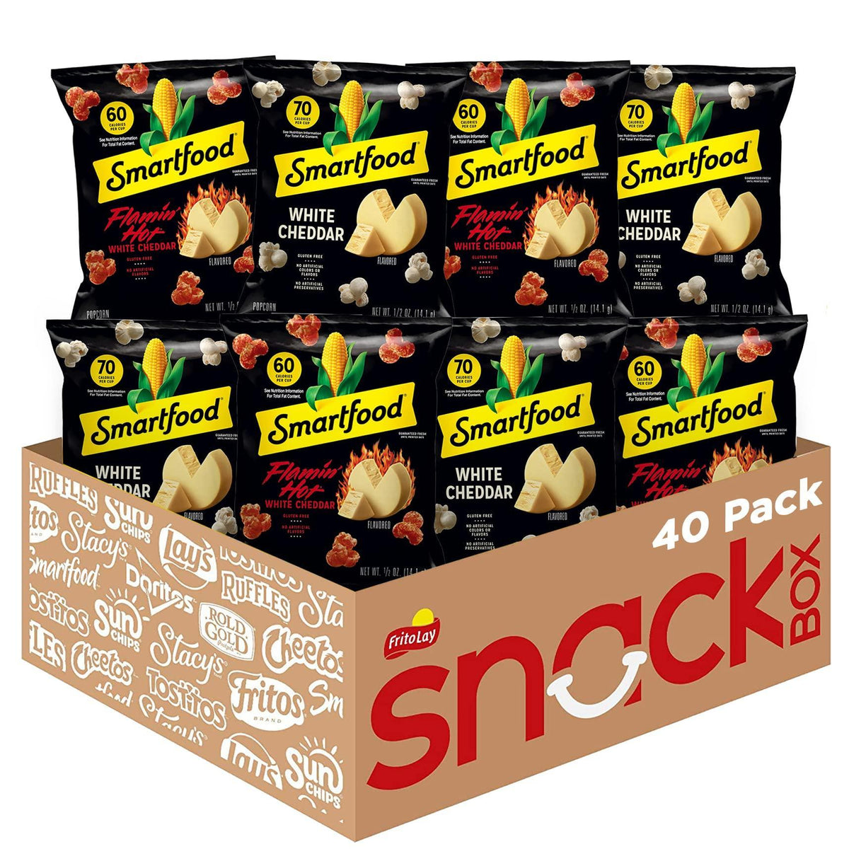 Smartfood Popcorn 40-Count Snack Pack – Tailgate & Camping Snack with No Microwave Required