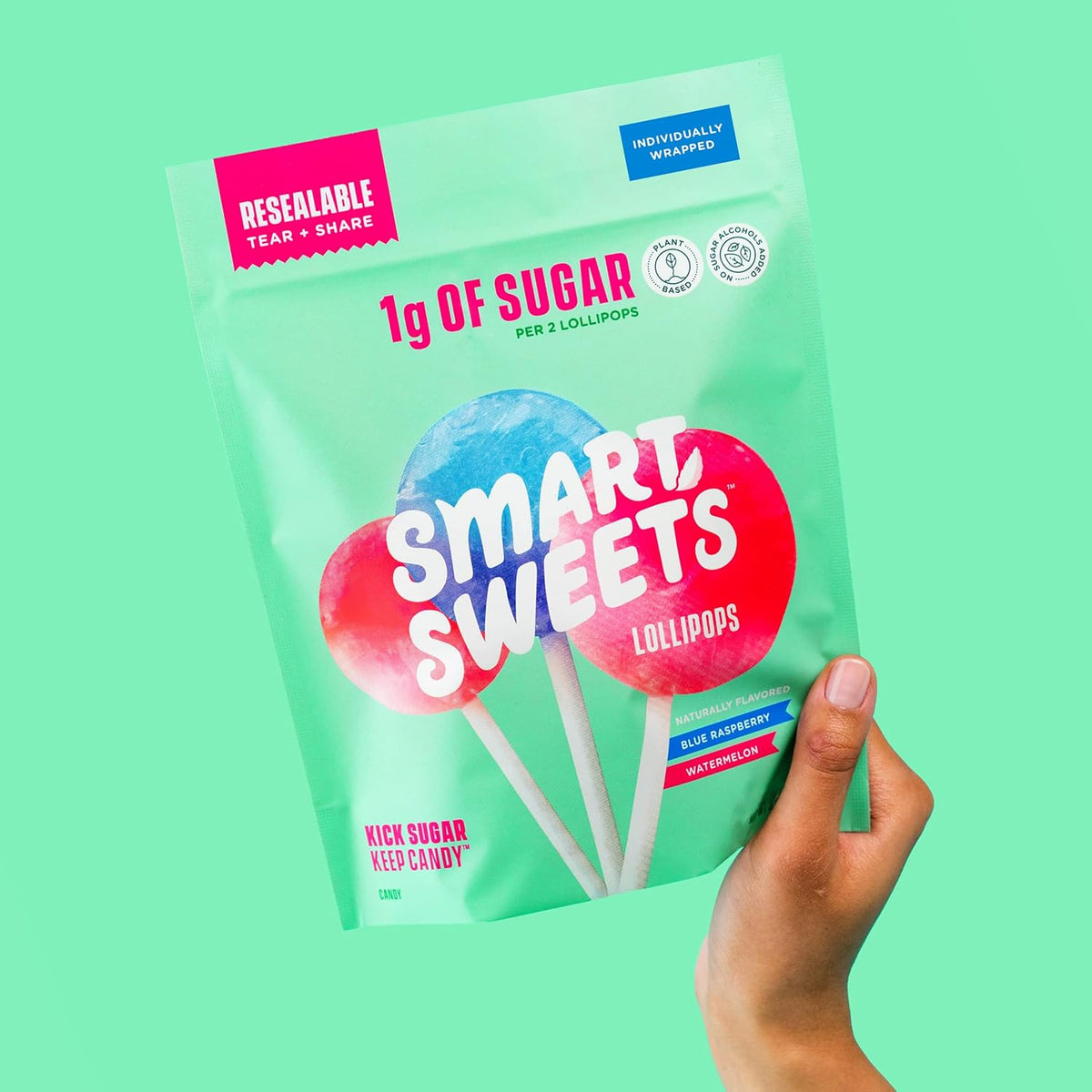 SmartSweets Lollipops – School Lunchbox Candy for Kids, Allergy-Friendly Low Sugar Treat