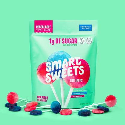SmartSweets Lollipops – School Lunchbox Candy for Kids, Allergy-Friendly Low Sugar Treat
