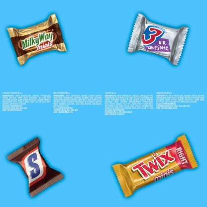 SNICKERS, TWIX, MILKY WAY & 3 MUSKETEERS Minis Variety Pack – Single-Bag Assortment for Intentional Party Hosts