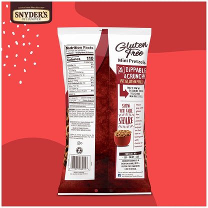 Snyder's of Hanover Gluten Free Mini Pretzels – Health-Conscious Snack for Office Drawers and Home Counters