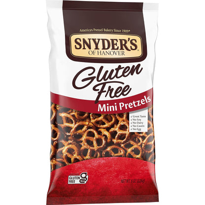 Snyder's of Hanover Gluten Free Mini Pretzels – Health-Conscious Snack for Office Drawers and Home Counters