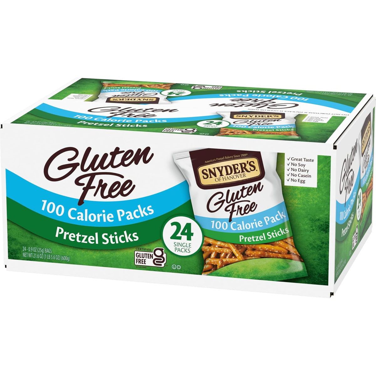 Snyder's of Hanover Gluten Free Pretzel Sticks – Thoughtful Care Package Gift for Gluten Free Loved Ones, 24 Ct Box