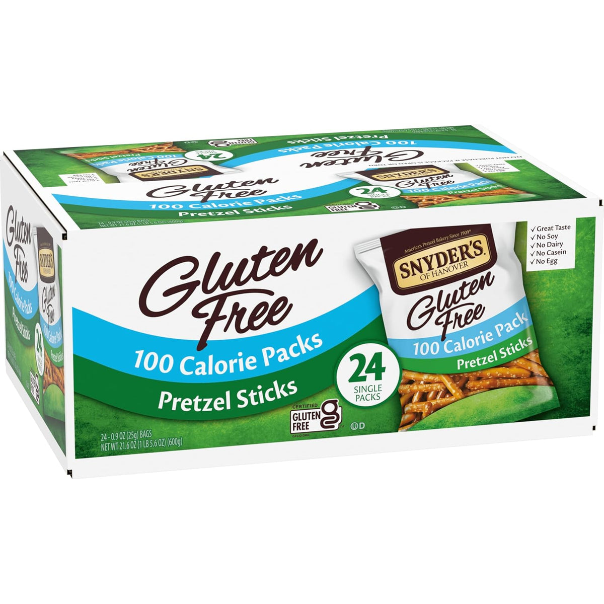 Snyder's of Hanover Gluten Free Pretzel Sticks – Thoughtful Care Package Gift for Gluten Free Loved Ones, 24 Ct Box