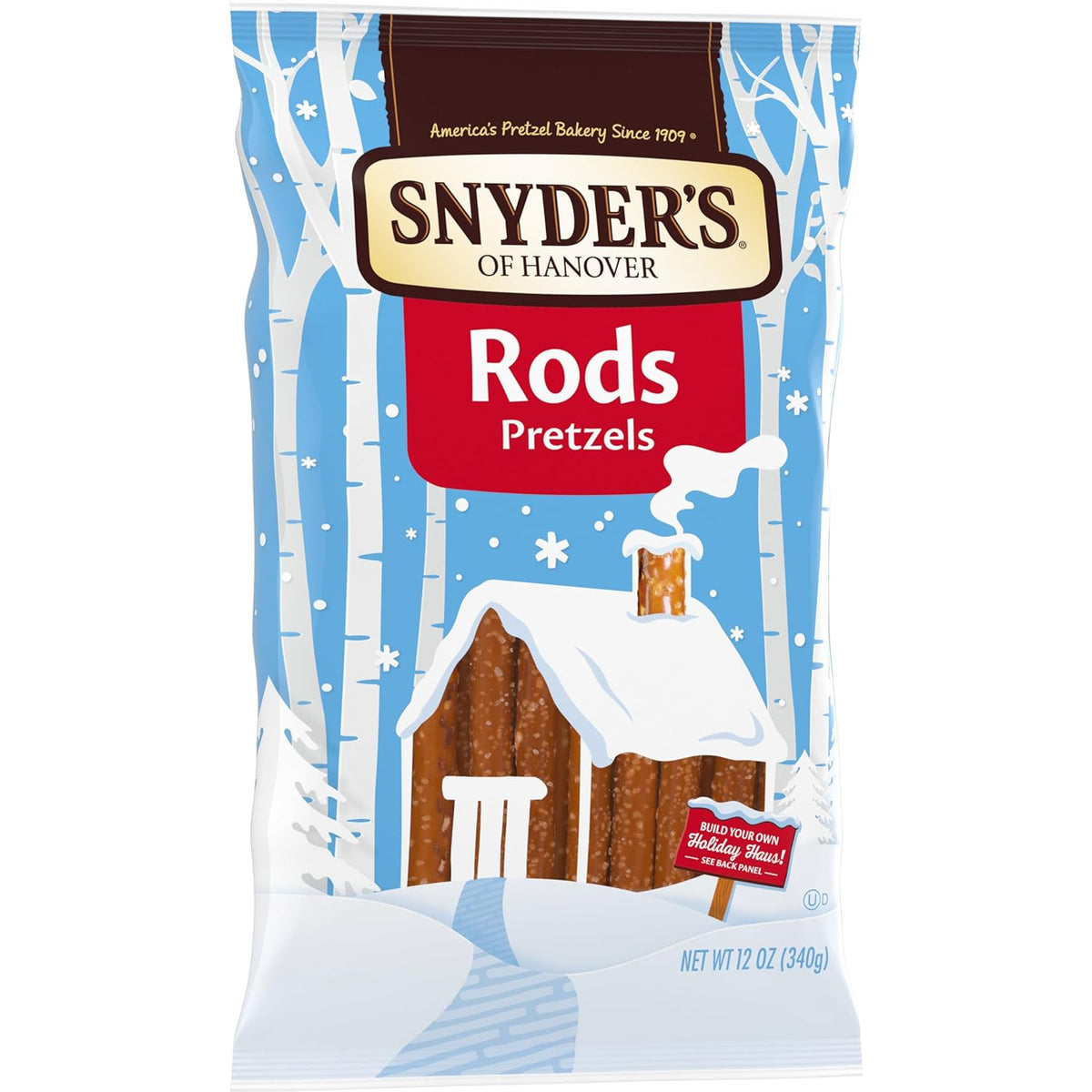 Snyder's of Hanover Pretzel Rods – Wholesome Office Desk Snack, Baked Not Fried 12 oz Bag