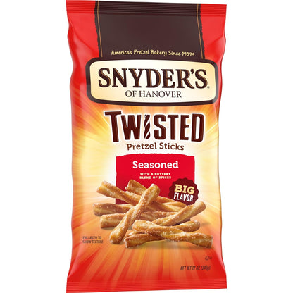 Snyder's of Hanover Twisted Pretzel Sticks Kids Movie Night Bowl Snack for Family Couch Time