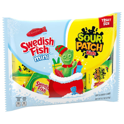 SOUR PATCH KIDS and SWEDISH FISH Mini Candy Pack – Travel-Friendly Road Trip and Camping Snack for Families, 22 Individually Wrapped Treats