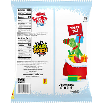 SOUR PATCH KIDS and SWEDISH FISH Mini Candy Pack – Travel-Friendly Road Trip and Camping Snack for Families, 22 Individually Wrapped Treats