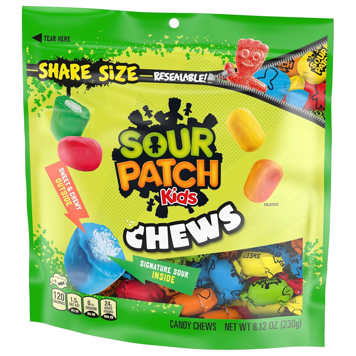 SOUR PATCH KIDS Sour Then Sweet Gummies – Kid-Friendly Pantry Candy for School Cafeteria Lunches