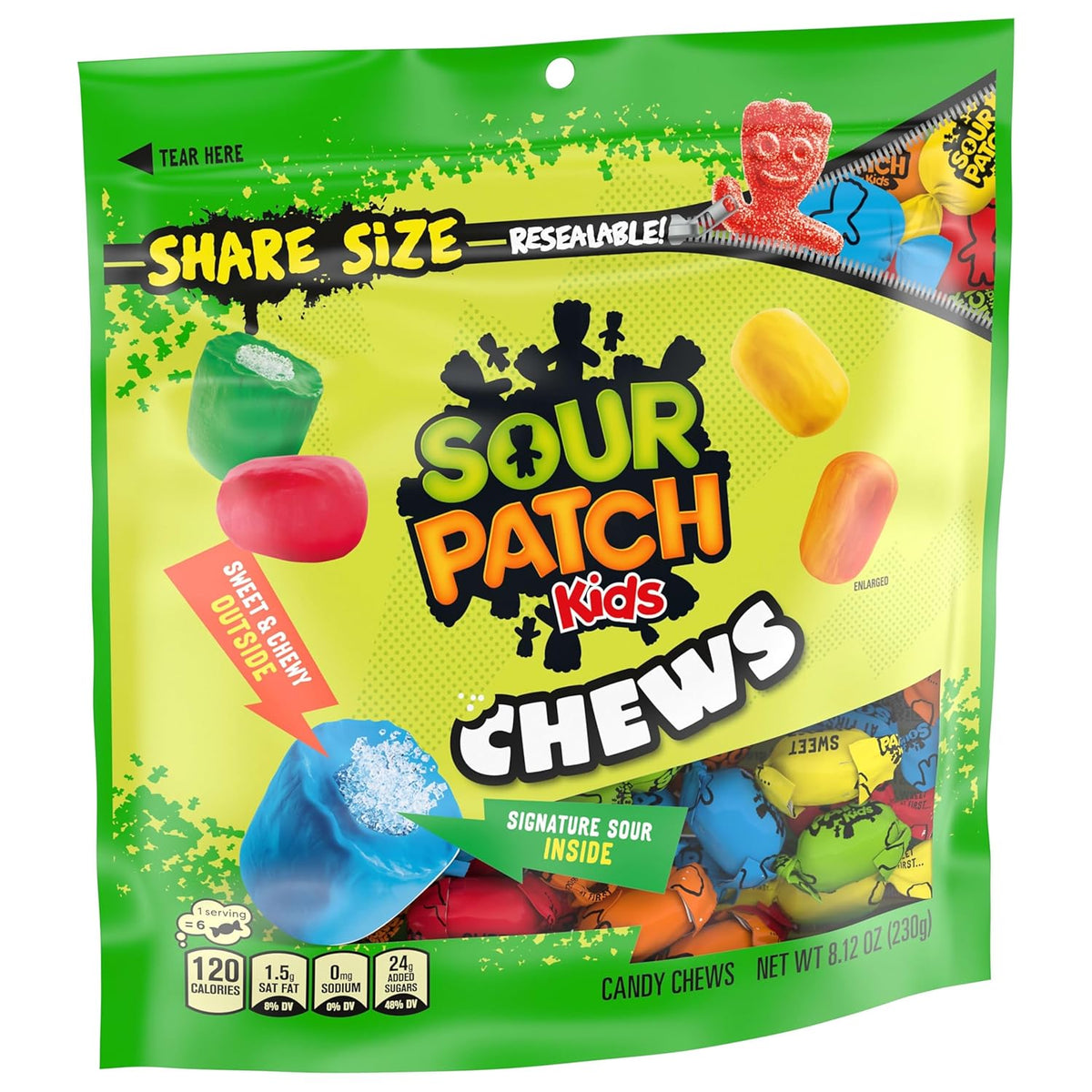SOUR PATCH KIDS Sour Then Sweet Gummies – Kid-Friendly Pantry Candy for School Cafeteria Lunches