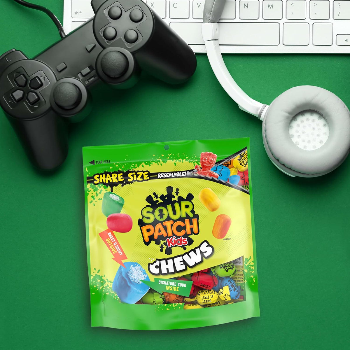 SOUR PATCH KIDS Sour Then Sweet Gummies – Kid-Friendly Pantry Candy for School Cafeteria Lunches