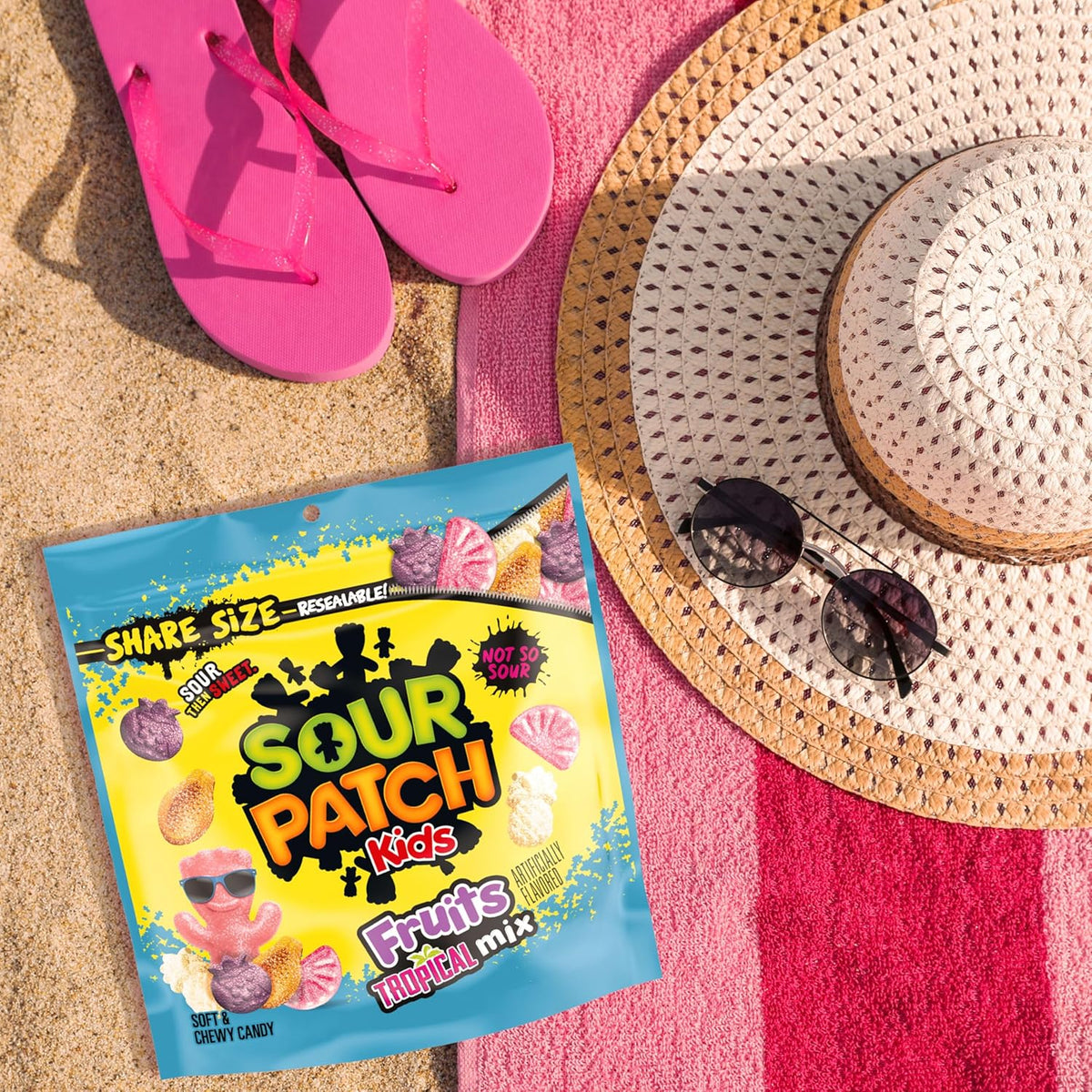 SOUR PATCH KIDS Tropical Mix Gummy Candy – Fat-Free Kids' Snack for Lunchboxes, After-School Treats, and Movie Nights