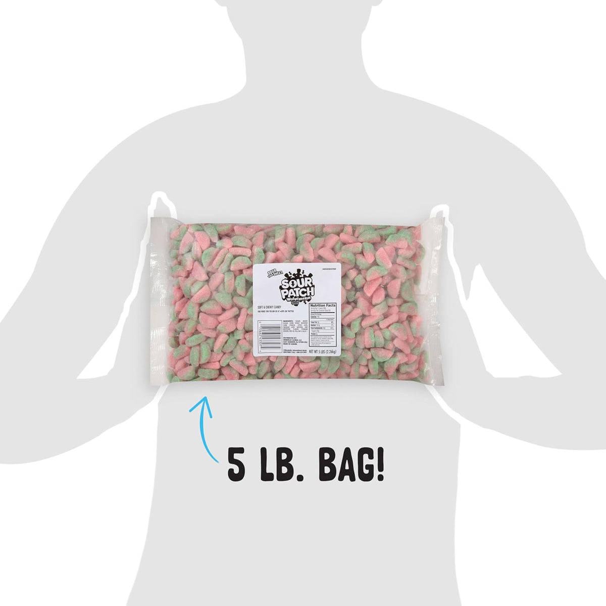 SOUR PATCH KIDS Watermelon Soft & Chewy Candy, 80 oz Bulk Bag for Office Break Room, Reception Desk, and Conference Room Snack Stations