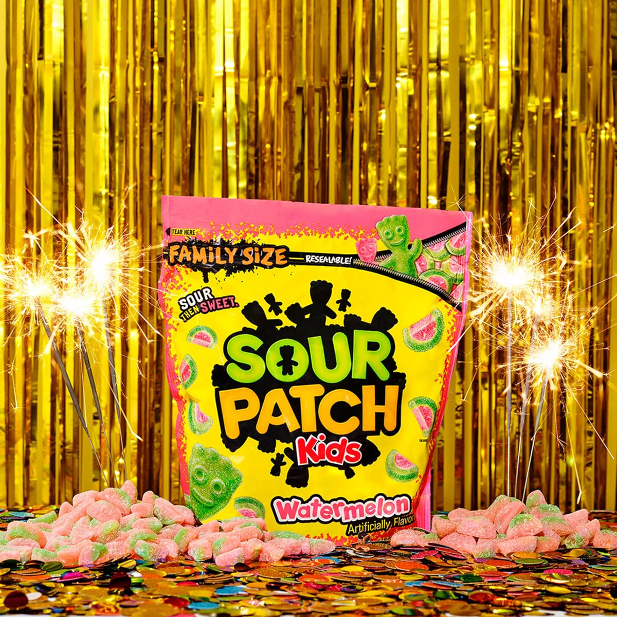SOUR PATCH KIDS Watermelon Soft & Chewy Candy – Tailgate and Sports Event Shareable Candy, 1.8 lb Bag
