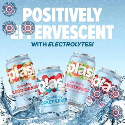 Splash Refresher Sparkling Water – Family Fridge Variety Pack, Safe Sugar Free Soda Alternative for Children