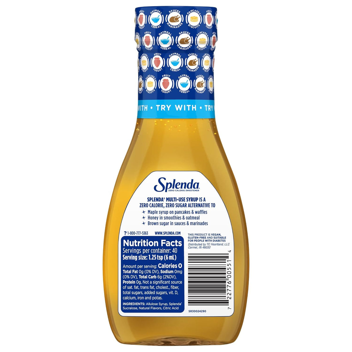 Splenda Allulose Syrup 8oz, Family Favorite Sweetener for Reducing Kids Sugar Intake, Works in Waffles Yogurt and Oatmeal