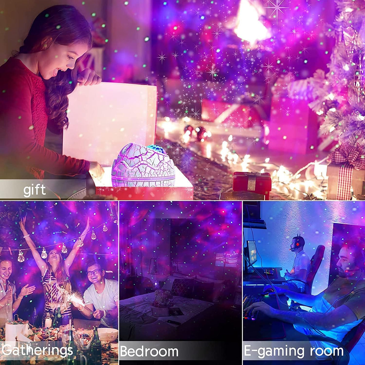 Starlux Galaxy Style Night Light – Designer-Accent Lamp with 14 Color Modes for Cozy Home Atmosphere