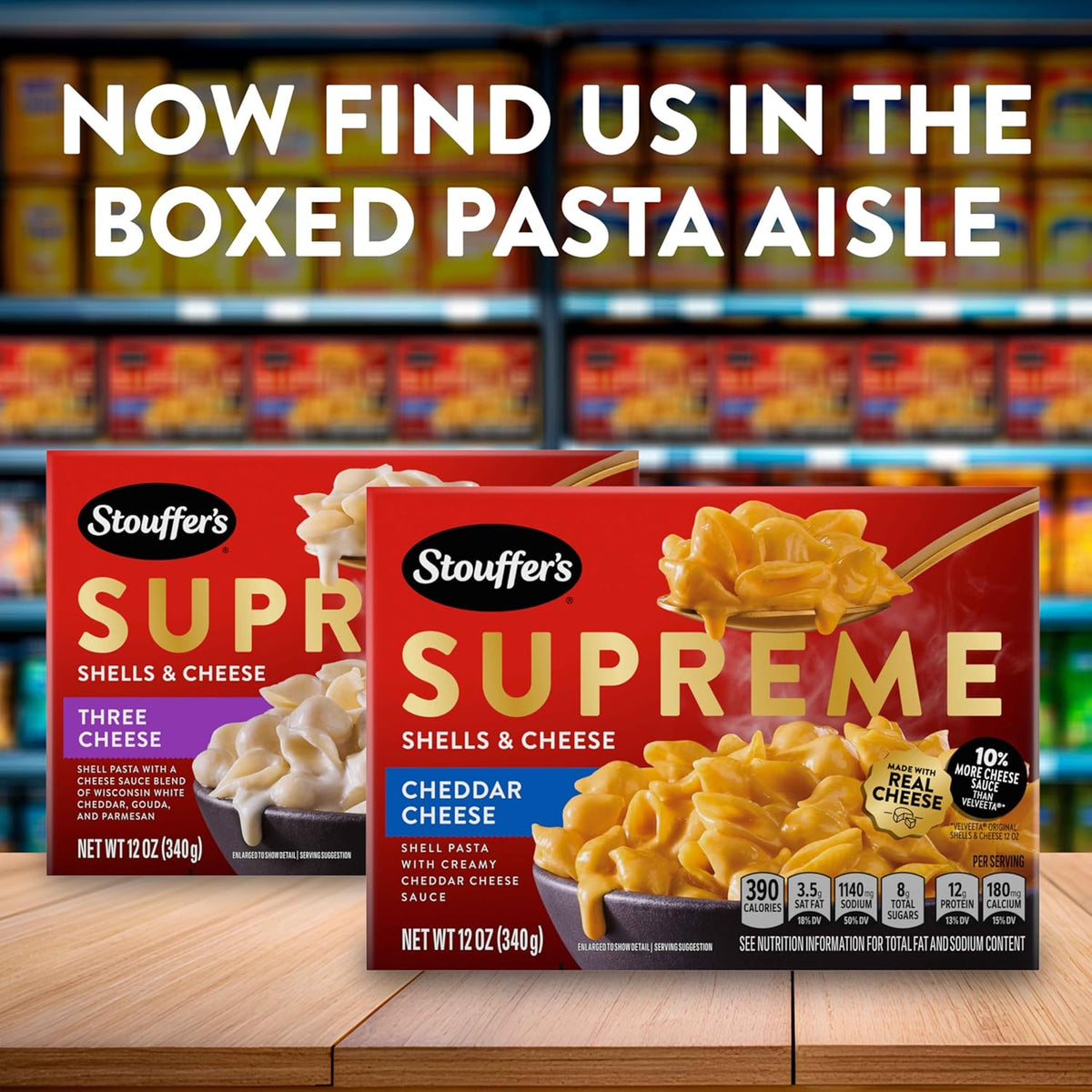 Stouffer's Supreme Shells and Cheese – 10-Minute Dinner for Late-Night Study Sessions, 12 oz Boxed Mac and Cheese