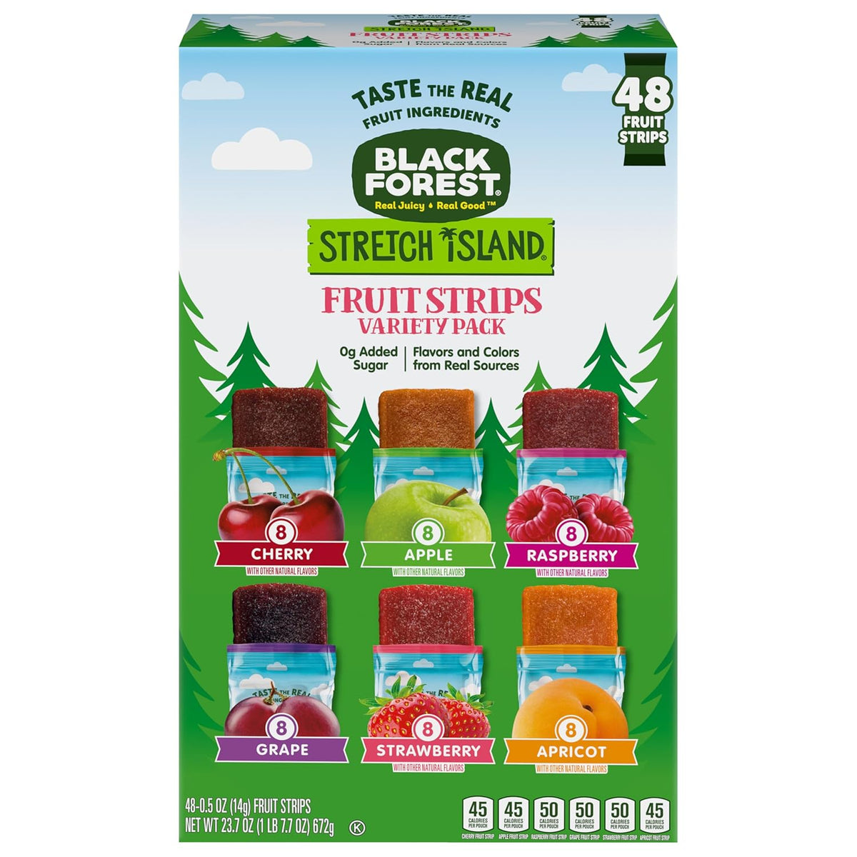 Stretch Island Fruit Strips – Streamlined Lunchbox Staple, Six-Flavor Variety 48-Count Pack