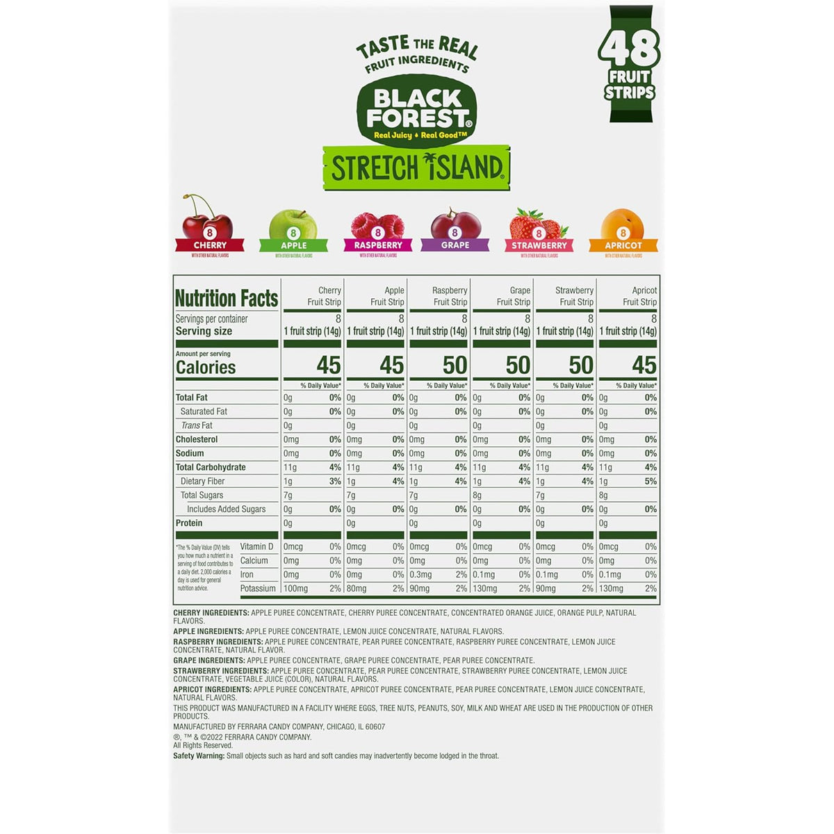Stretch Island Fruit Strips – Streamlined Lunchbox Staple, Six-Flavor Variety 48-Count Pack