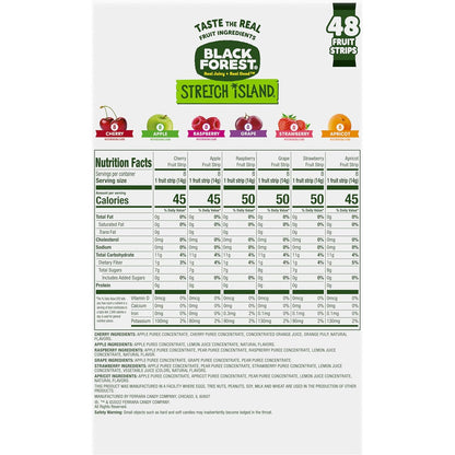 Stretch Island Fruit Strips – Streamlined Lunchbox Staple, Six-Flavor Variety 48-Count Pack