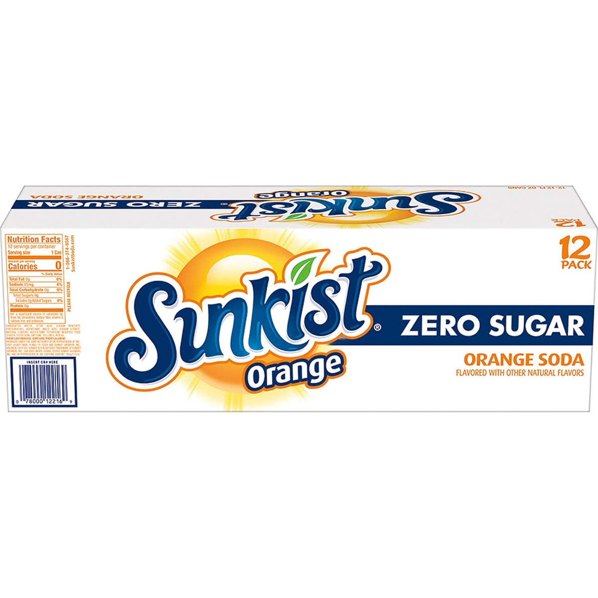 Sunkist Zero Sugar Orange Soda 12-Pack – Fun Gift for the Soda Lover in Your Life