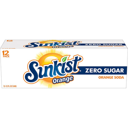 Sunkist Zero Sugar Orange Soda 12-Pack – Fun Gift for the Soda Lover in Your Life
