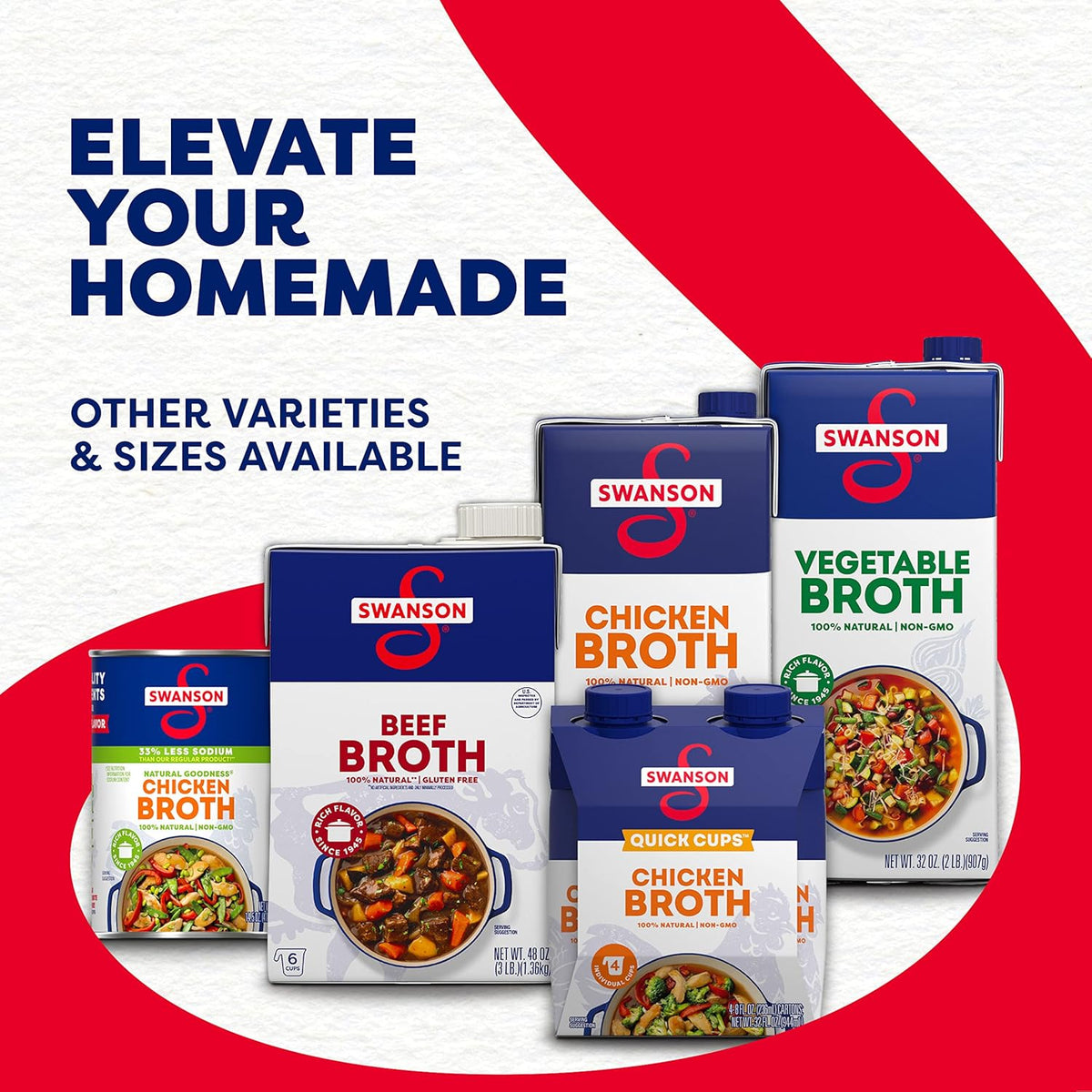 Swanson 100% Natural Chicken Broth – No Artificial Additives Broth for Wholesome Family Meals and Lunchbox Soups