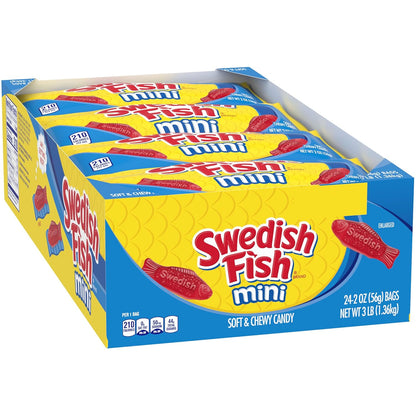 Swedish Fish Mini Candy Bundle – Thoughtful Care Package Snack for Military Service Members, 24 Sealed 2 oz Bags