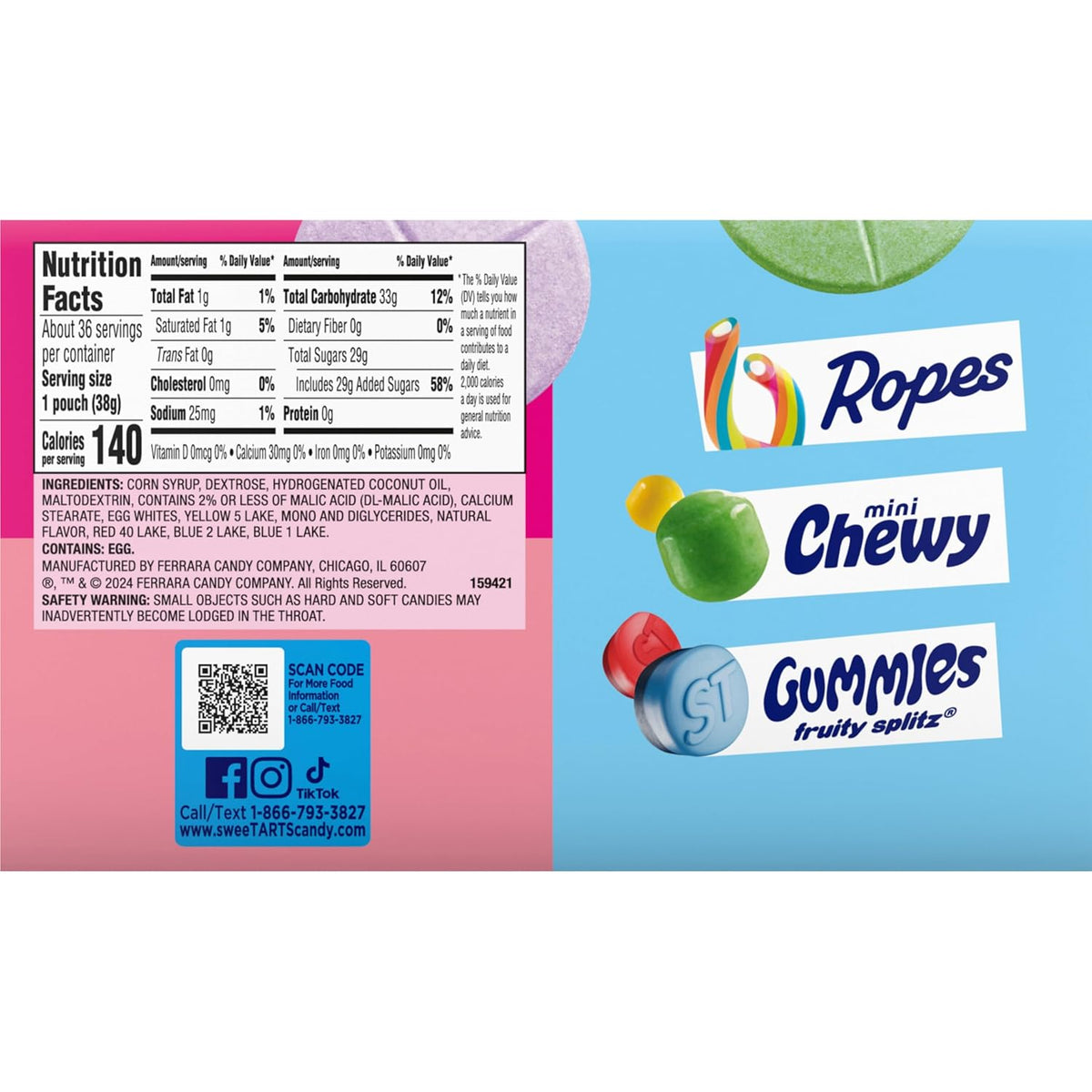 SweeTARTS Giant Chewy Candy – Sweet and Tart Hostess Gift for Party Planners and Hosts, 36 Pack