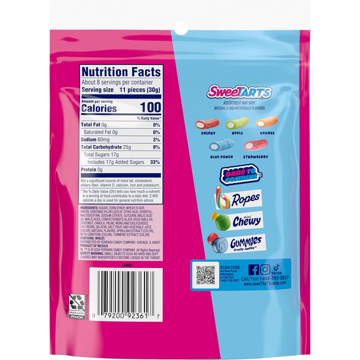 SweeTARTS Mini Chewy Candy – Road Trip Snack for Long Drives, Mixed Fruit 12 oz